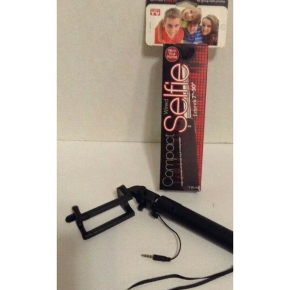 ❥3 for $15! WIRED SELFIE STICK, compact MONOPOD REMOTE SHUTTER SMARTPHONES new - Picture 5 of 6